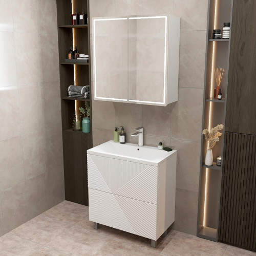 Тумба под раковину Mixline Вектор 75 554822 цвет Белый