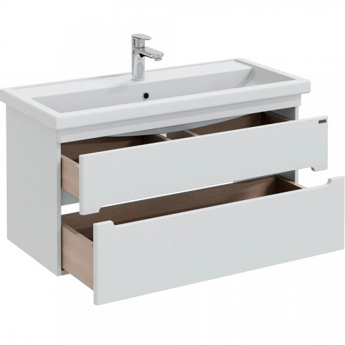 Тумба под раковину СанТа Лондон 100 224040 подвесная Белая МДФ / ЛДСП