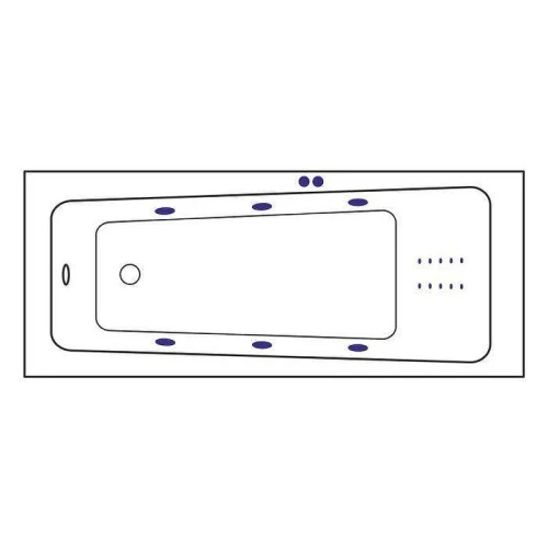 Акриловая ванна Excellent Ava 160x70 WAEX.AVA16.LINENANO.CR цвет Белый с гидромассажем форсунки Хром