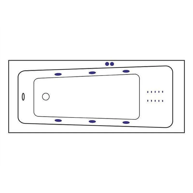 Акриловая ванна Excellent Ava 160x70 WAEX.AVA16.LINENANO.CR цвет Белый с гидромассажем форсунки Хром