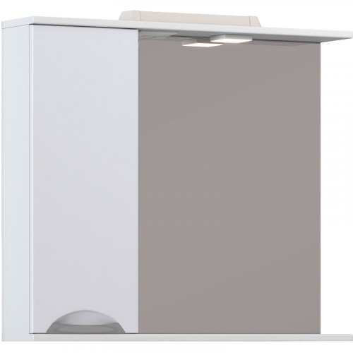 Зеркало со шкафом Vigo Callao 80 L z.CAL.80.L.El с подсветкой Белое с электровыключателем МДФ / ЛДСП, стекло