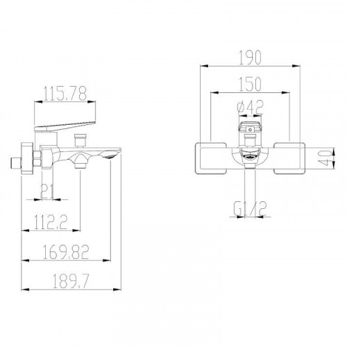 Смеситель для ванны Olive's Viar 28201VRB Черный матовый