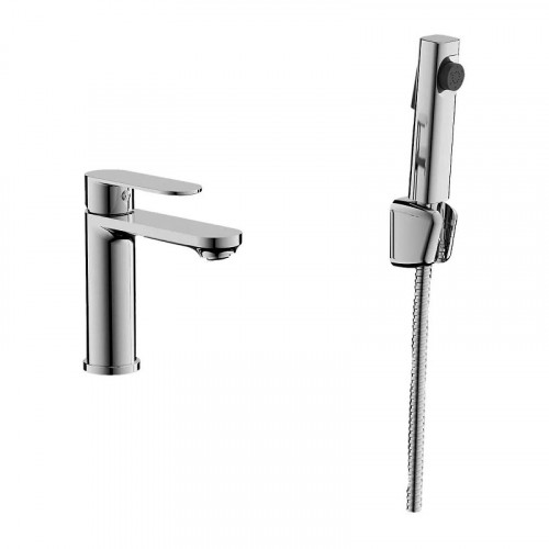 Смеситель для раковины Belz B713 B12713 с гигиеническим душем цвет Хром