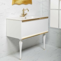 Тумба под раковину Boheme Armadi Art Vallessi Avangarde Canale 80 843-080-WG подвесная Белый Золото МДФ / ЛДСП