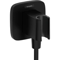 Шланговое подключение Hansgrohe FixFit Porter Q 26887670 Черное матовое пластик на стену