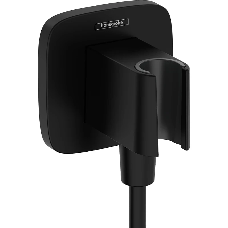 Шланговое подключение Hansgrohe FixFit Porter Q 26887670 Черное матовое пластик на стену