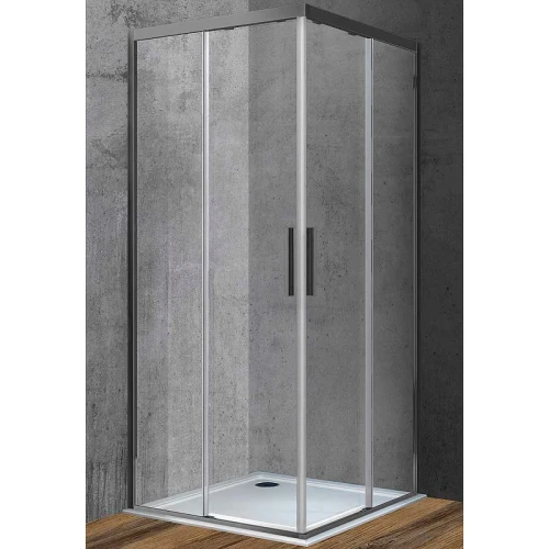 Душевой уголок Vincea Soft 90x90 VSS-3SO900CLGM профиль Вороненая сталь стекло прозрачное
