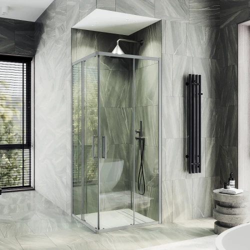 Душевой уголок Maybah Glass MGY-1323-5 900x900x1950 раздвижной профиль Хром матовый стекло прозрачное