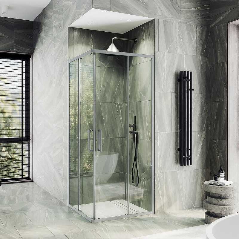 Душевой уголок Maybah Glass MGY-1323-5 900x900x1950 раздвижной профиль Хром матовый стекло прозрачное