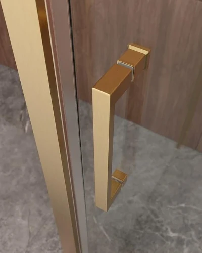 Душевой уголок Cezares Molveno 160x90 MOLVENO-AH-12-160/90-C-BORO-IV профиль Брашированное золото стекло прозрачное