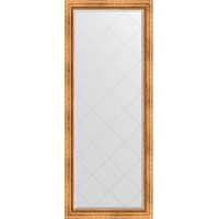 Зеркало Evoform Exclusive-G Floor 201х81 BY 6317 с гравировкой в багетной раме - Римское золото 88 мм стекло