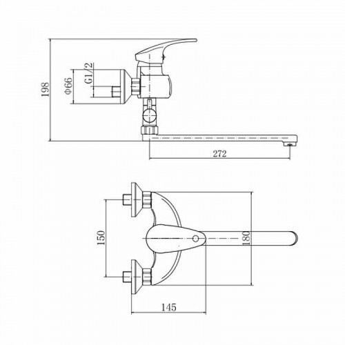 Смеситель для ванны Fashun A2121 универсальный цвет Хром