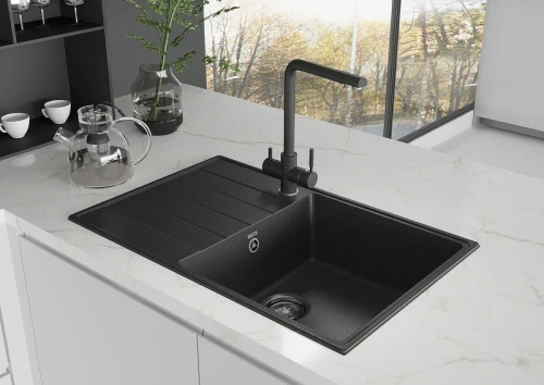 Смеситель для кухни Ulgran Quartz UQ-016-07 Уголь латунь