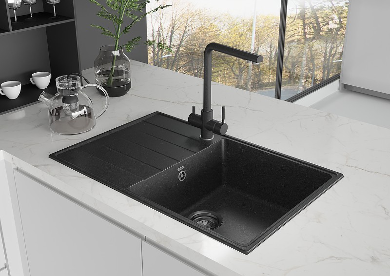 Смеситель для кухни Ulgran Quartz UQ-016-07 Уголь латунь