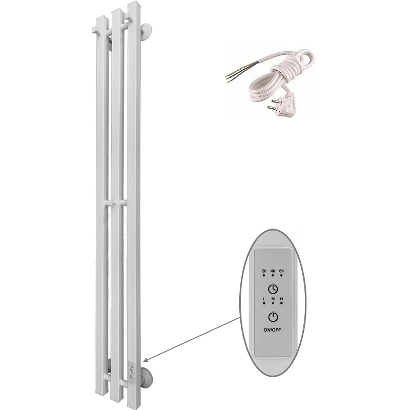 Электрический полотенцесушитель Маргроид Inaro профильный 1200x120 Inaro3v-12012-1081-9016R правый Белый матовый нержавеющая сталь