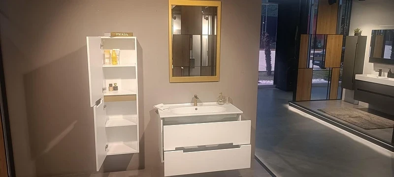 Тумба с раковиной Orka Lodi 80 5005884 подвесная цвет Белый Золото