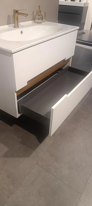 Тумба с раковиной Orka Lodi 80 5005884 подвесная цвет Белый Золото