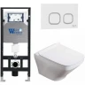 Комплект унитаза с инсталляцией WeltWasser AMBERG 506 + HOFBACH 041 GL-WT + AMBERG RD-WT 10000011660 цвет Белый глянцевый с сиденьем Микролифт и клавишей смыва цвет Белый