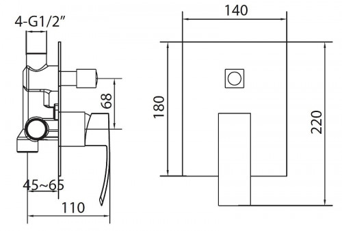 Cмеситель для душа Creavit DNV2448 цвет Хром