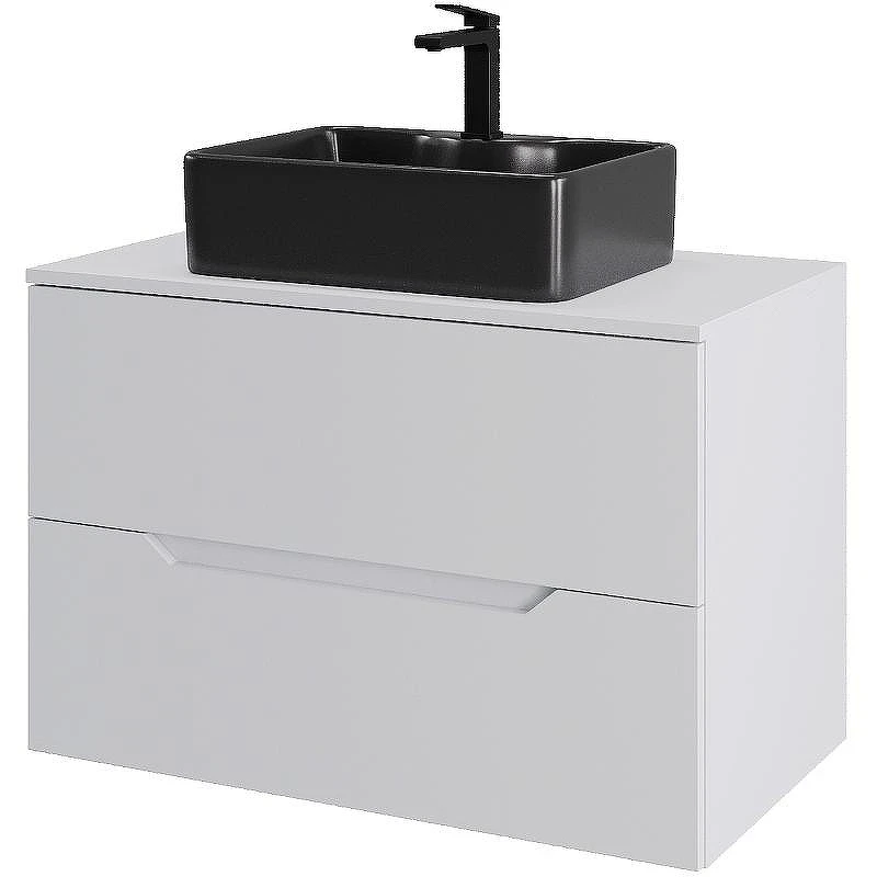 Тумба с раковиной Orange Line 80 Li-80TuwMDF+B01-475MB подвесная Белая матовая