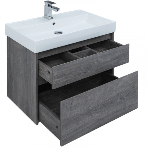 Тумба под раковину Aquanet Nova Lite 75 242273 подвесная Дуб рошелье МДФ / ЛДСП