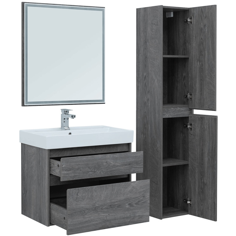 Тумба под раковину Aquanet Nova Lite 75 242273 подвесная Дуб рошелье МДФ / ЛДСП