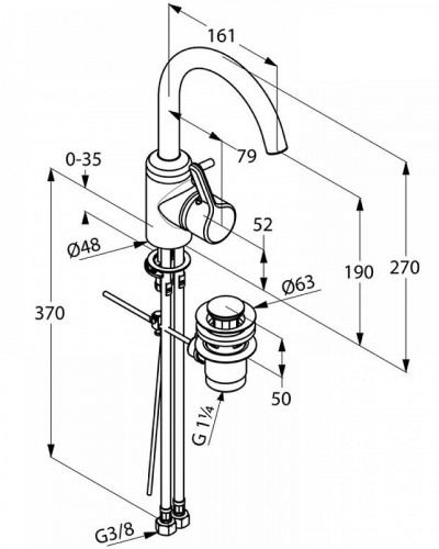 Смеситель для раковины Kludi Bingo Star 420230578 Хром латунь