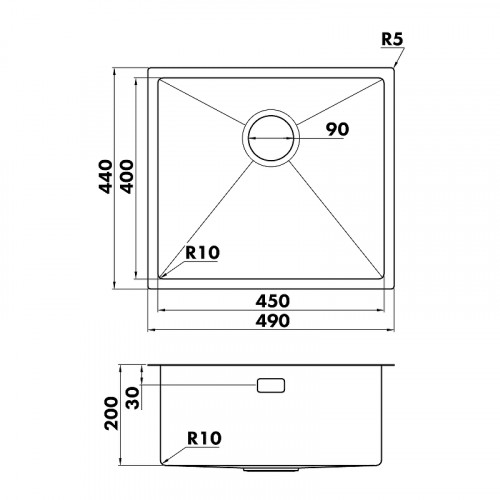 Кухонная мойка Seaman Eco Marino 49 SME-490-GS.A цвет Золото сатин