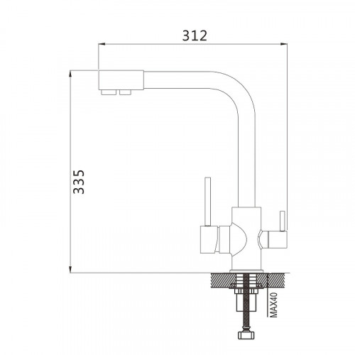 Смеситель для кухни Shevanik S868H цвет Черный