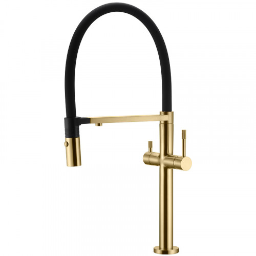 Смеситель для кухни Boheme Uno 115-MG Золото матовое латунь