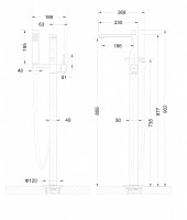 Смеситель для ванны Bravat Arc F66061C-B3-ENG напольный Хром латунь на пол