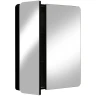 Зеркальный шкаф Reflection Black 760х850 RF2002BL с подсветкой Черный матовый МДФ / ЛДСП, стекло