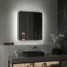 Зеркальный шкаф Reflection Black 760х850 RF2002BL с подсветкой Черный матовый МДФ / ЛДСП, стекло