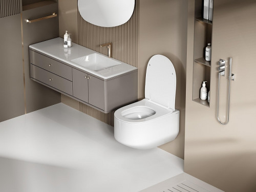 Унитаз Abber Bequem AC1130 подвесной цвет Белый с сиденьем Микролифт