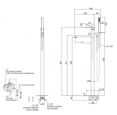 Смеситель для ванны Remer Absolute AU08 цвет Хром