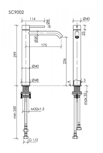 Смеситель для раковины Sancos Etna SC9002BN цвет Никель брашированный