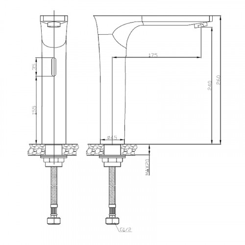 Кран для одного типа воды Nofer 07264.B Хром латунь