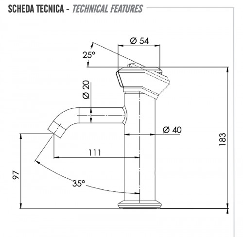 Смеситель для раковины Remer Element ET12 цвет Хром