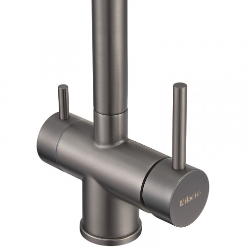 Смеситель для кухни Milacio Ultra MCU.554.GM Вороненая сталь нержавеющая сталь
