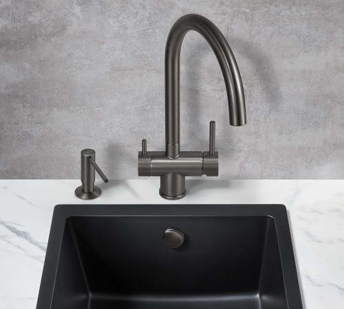 Смеситель для кухни Milacio Ultra MCU.554.GM Вороненая сталь нержавеющая сталь