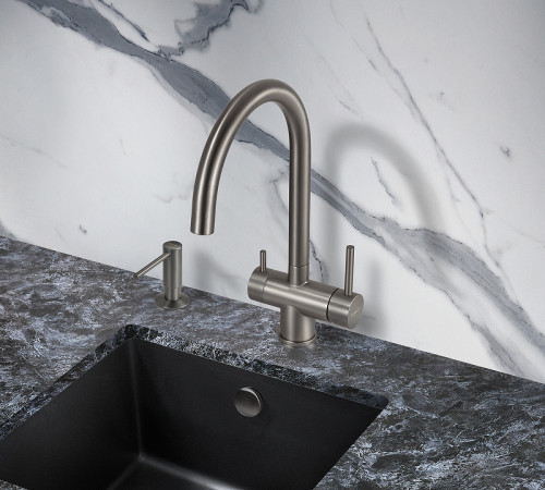 Смеситель для кухни Milacio Ultra MCU.554.GM Вороненая сталь нержавеющая сталь