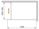 Душевая перегородка Cezares Liberta 120 LIBERTA-L-1-120-GR-Cr профиль Хром стекло серое