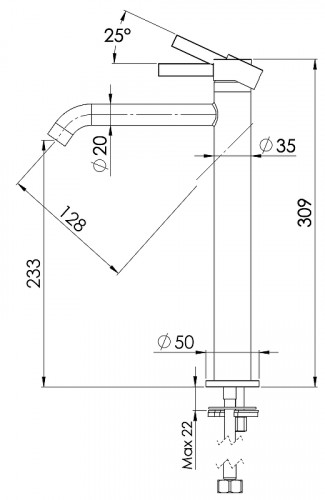 Смеситель для раковины Remer Metrica MC11LXLNO цвет Черный матовый