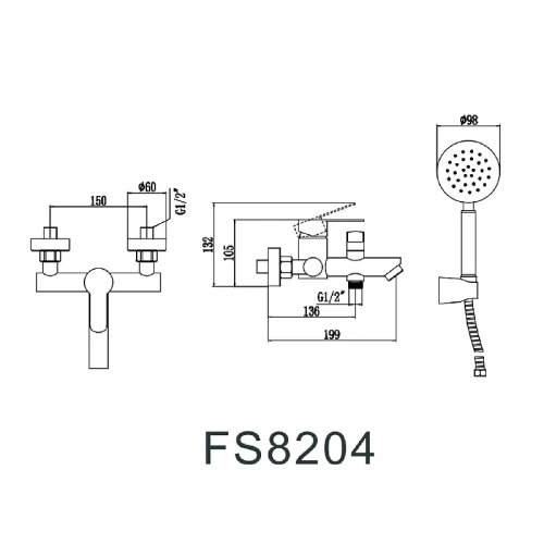 Смеситель для душа Fmark FS8203 цвет Сатин