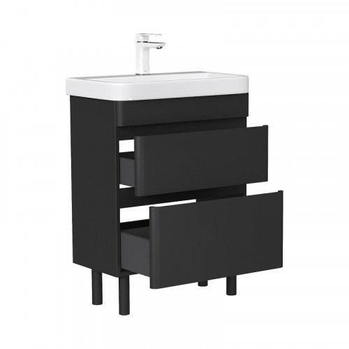 Тумба под раковину Equil Eltoro 60 tnELTR60.2Y-03 цвет Черный софт