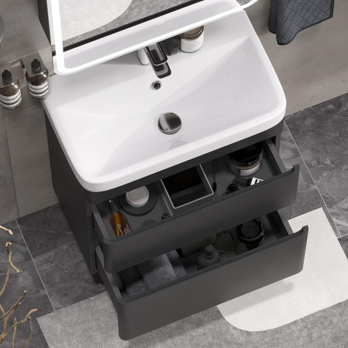 Тумба под раковину Equil Eltoro 60 tnELTR60.2Y-03 цвет Черный софт