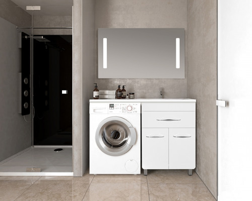 Тумба под раковину Style Line ВаЛеРо 120 Люкс Plus Белая МДФ / ЛДСП