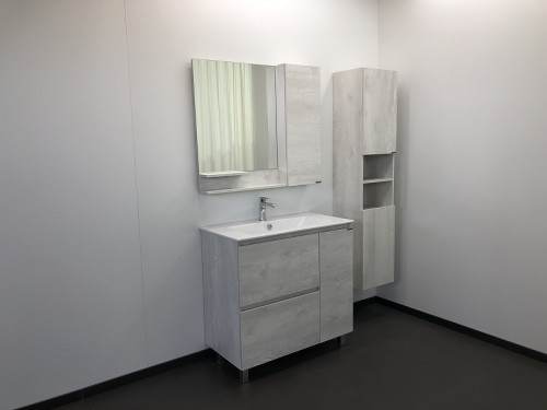 Зеркало со шкафом Comforty Верона 90 00004136714 Дуб белый МДФ / ЛДСП, стекло