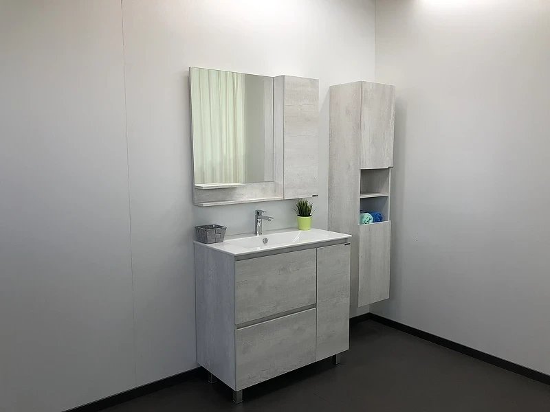 Зеркало со шкафом Comforty Верона 90 00004136714 Дуб белый МДФ / ЛДСП, стекло