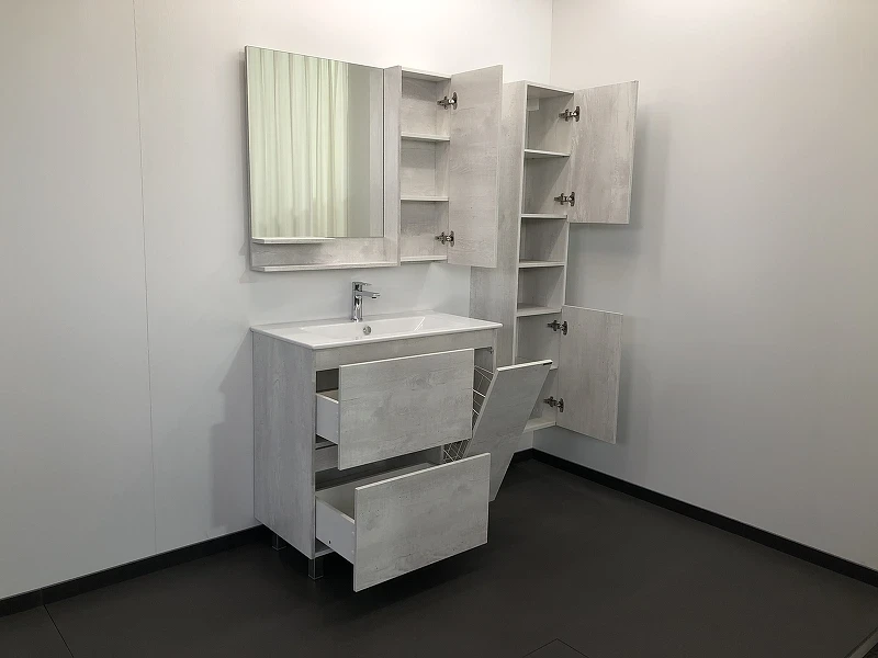 Зеркало со шкафом Comforty Верона 90 00004136714 Дуб белый МДФ / ЛДСП, стекло